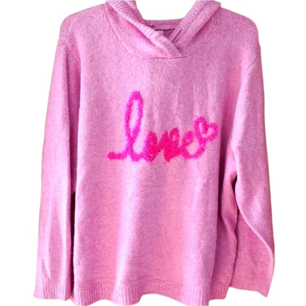 Cupcakes & Cashmere Plush Pink LOVE Hoodie‎ Size 3X
